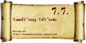 Tamássy Tünde névjegykártya