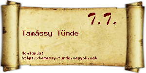 Tamássy Tünde névjegykártya