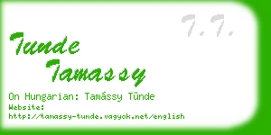 tunde tamassy business card