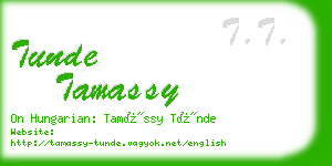 tunde tamassy business card